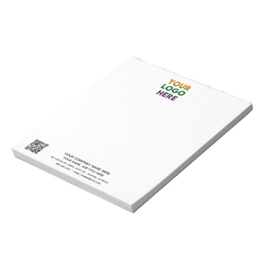 ビジネスロ企業のゴとQRコードが未整列 ノートパッド (回転)
