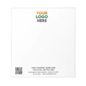 ビジネスロ企業のゴとQRコードが未整列 ノートパッド (正面)