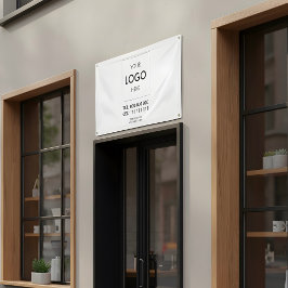 ビジネスロ広告ゴの白 横断幕