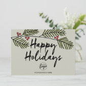 ビジネスロ素朴ゴ松の木の枝 – Happy シーズンカード (スタンド正面)