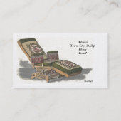 ビジネスヴィンテージの理髪店の椅子の名刺 名刺 (裏面)