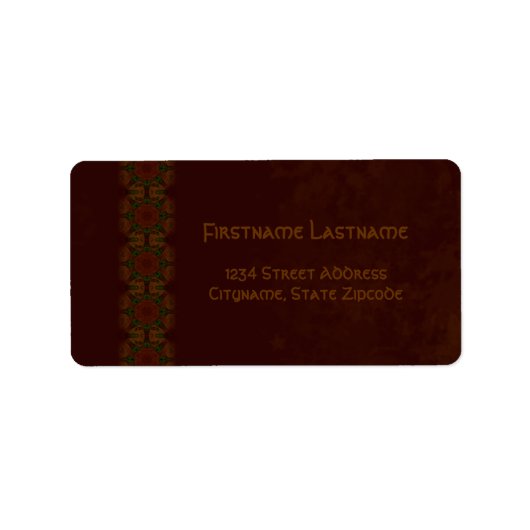 ビジネスヴィンテージフラクタルポリゴン茶色v2 ラベル (正面)