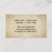 ビジネスヴィンテージ紙ロイヤリティカード 名刺 (裏面)