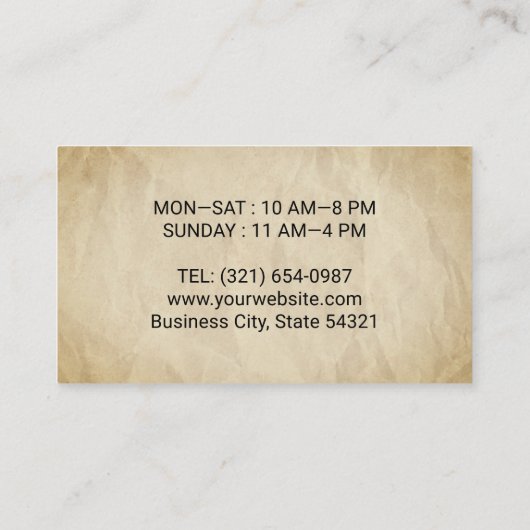 ビジネスヴィンテージ紙ロイヤリティカード 名刺 (裏面)