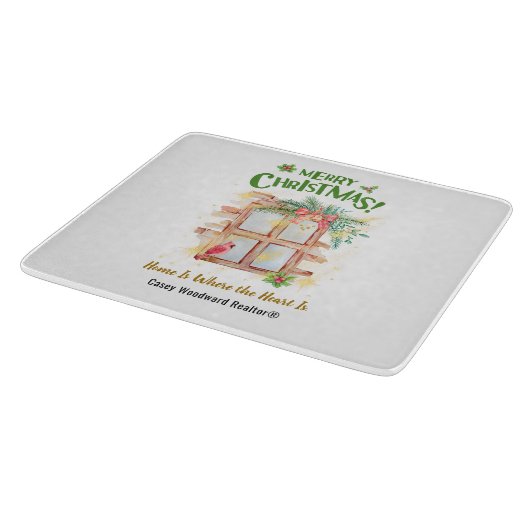 ビジネス不動産仲介業者クリスマスホームハート カッティングボード (角)
