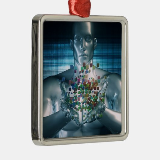 ビジネス世界の概念のBlockchainの解決 メタルオーナメント (右)