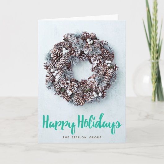 ビジネス企業のなリースの幸せな休日カード シーズンカード (正面)