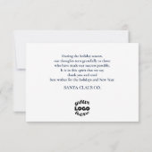 ビジネス企業のエレガントユニークホリデーカード サンキューカード (裏面)