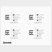 ビジネス企業のカードデザインのロゴテンプレート 長方形シール (シート)