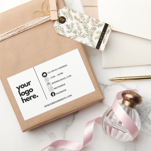 ビジネス企業のカードデザインのロゴテンプレート 長方形シール (ギフト)