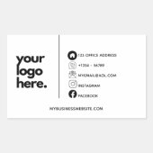 ビジネス企業のカードデザインのロゴテンプレート 長方形シール (正面)