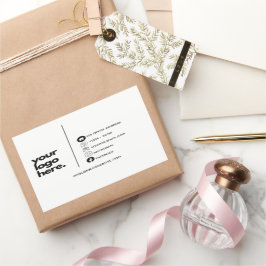 ビジネス企業のカードデザインのロゴテンプレート 長方形シール