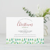 ビジネス企業のクリスマスツリーズホリデーパーティー 招待状 (スタンド正面)