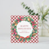 ビジネス企業のクリスマスリースレッド シーズンカード (スタンド正面)