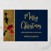 ビジネス企業のゴールデンユニークホリデーカード 箔シーズンカード (正面)