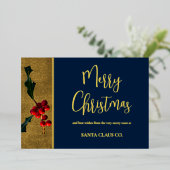 ビジネス企業のゴールデンユニークホリデーカード 箔シーズンカード (立ち正面)