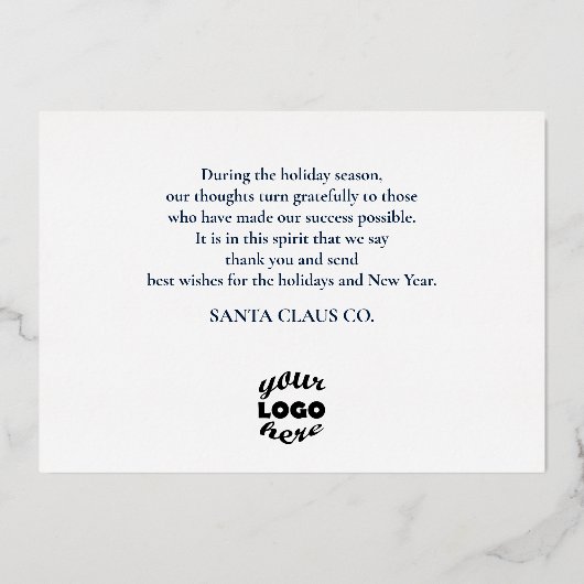 ビジネス企業のゴールデンユニークホリデーカード 箔シーズンカード (裏面)