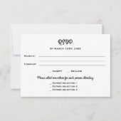 ビジネス企業のソーシャルディナーイベントRSVP 出欠カード (正面)