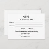ビジネス企業のソーシャルディナーイベントRSVP 出欠カード (正面/裏面)