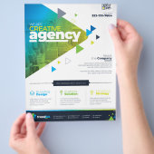 ビジネス企業のチラシとポスターデザイン チラシ (手)