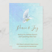 *~*ビジネス企業のドーブピースジョイホリデーカード (正面/裏面)
