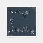 ビジネス企業のネイビーと金ゴールドホリデー スタンダードカクテルナプキン (正面)