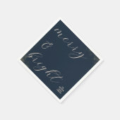 ビジネス企業のネイビーと金ゴールドホリデー スタンダードカクテルナプキン (角)