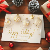 ビジネス企業のハッピーホリデー金ゴールドスクリプト シーズンカード