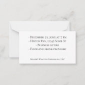 ビジネス企業のパーティの招待状 ノートカード (裏面)