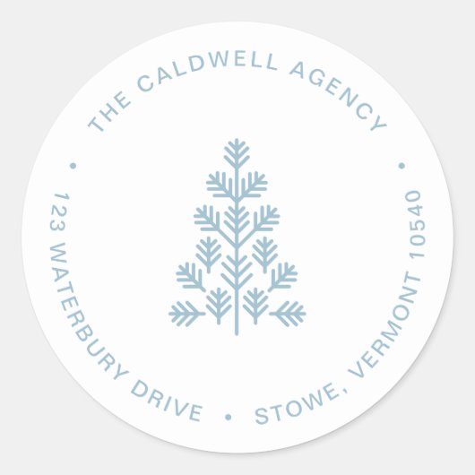 ビジネス企業のホリデーツリーダスティブルーアドレス ラウンドシール (正面)