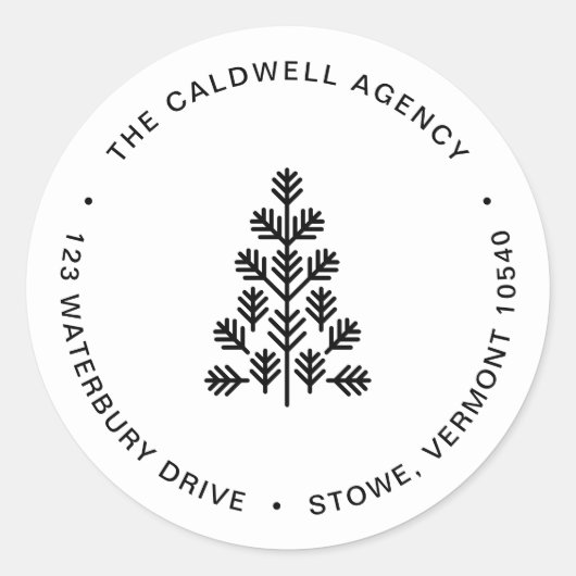 ビジネス企業のホリデーブラック住所 シール (正面)