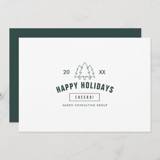 ビジネス企業のモダンタイポグラフィホリデーカード シーズンカード (正面/裏面)