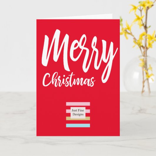 ビジネス企業のロゴのクリスマス・ホリデー・グリーティング カード (黄色い花)