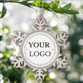 ビジネス企業のロゴのクリモダンスマス スノーフレークピューターオーナメント