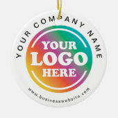 ビジネス企業のロゴのプロモーションのクリスマス セラミックオーナメント (正面)