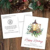 ビジネス企業のロゴクリスマスウォーター色 シーズンポストカード