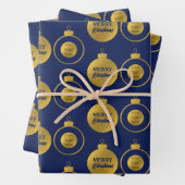 ビジネス企業のロゴクリスマスオーナメントカード ラッピングペーパーシート (インサイチュ)