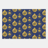 ビジネス企業のロゴクリスマスオーナメントカード ラッピングペーパーシート (正面)