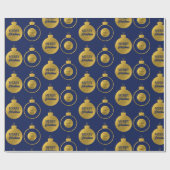 ビジネス企業のロゴクリスマスオーナメントカード ラッピングペーパー (フラット)