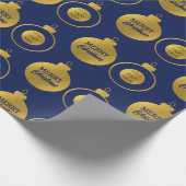 ビジネス企業のロゴクリスマスオーナメントカード ラッピングペーパー (角)