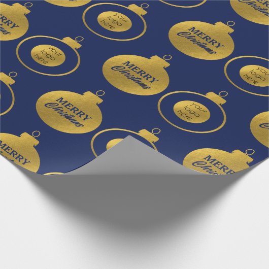 ビジネス企業のロゴクリスマスオーナメントカード ラッピングペーパー (角)