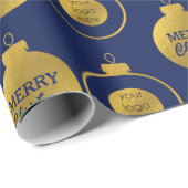 ビジネス企業のロゴクリスマスオーナメントカード ラッピングペーパー (ロールコーナー)