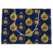 ビジネス企業のロゴクリスマスオーナメントカード ラージペーパーバッグ (正面)