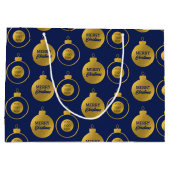 ビジネス企業のロゴクリスマスオーナメントカード ラージペーパーバッグ (裏面)