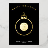 ビジネス企業のロゴクリスマスオーナメントカード 箔シーズンカード (正面)