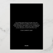 ビジネス企業のロゴクリスマスオーナメントカード 箔シーズンカード (裏面)