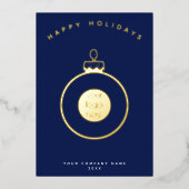 ビジネス企業のロゴクリスマスオーナメントカード 箔シーズンカード (正面)