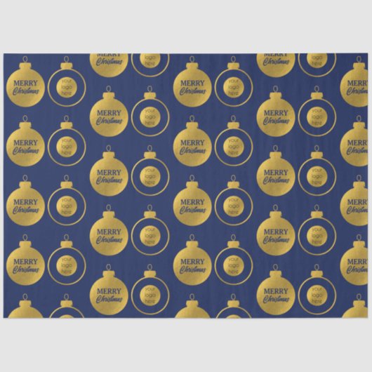 ビジネス企業のロゴクリスマスオーナメントカード 薄葉紙 (正面)