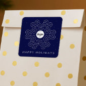 ビジネス企業のロゴクリスマススノーフレークネイビー スクエアシール