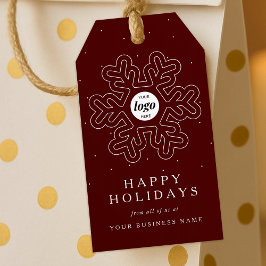 ビジネス企業のロゴクリスマススノーフレークレッド ギフトタグ